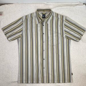 Kuhl Striped Short Sleeve Button Down Shirt: Size Large